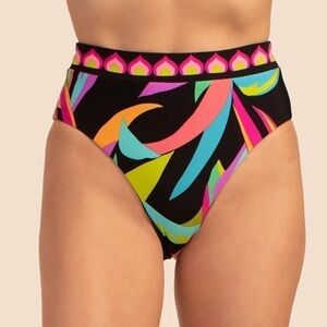 Trina Turk NEW Size 4 Reversible BIRD PARADISE HI WAIST BIKINI BOTTOM